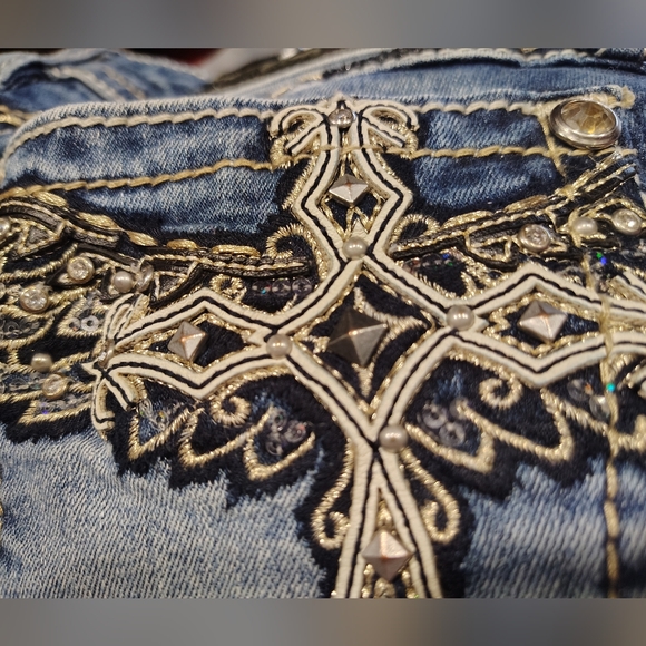 Miss Me Skinny Jeans, Blue Denim, White Wash, Hailey Skinny, Med Rise, 26 - Picture 15 of 15